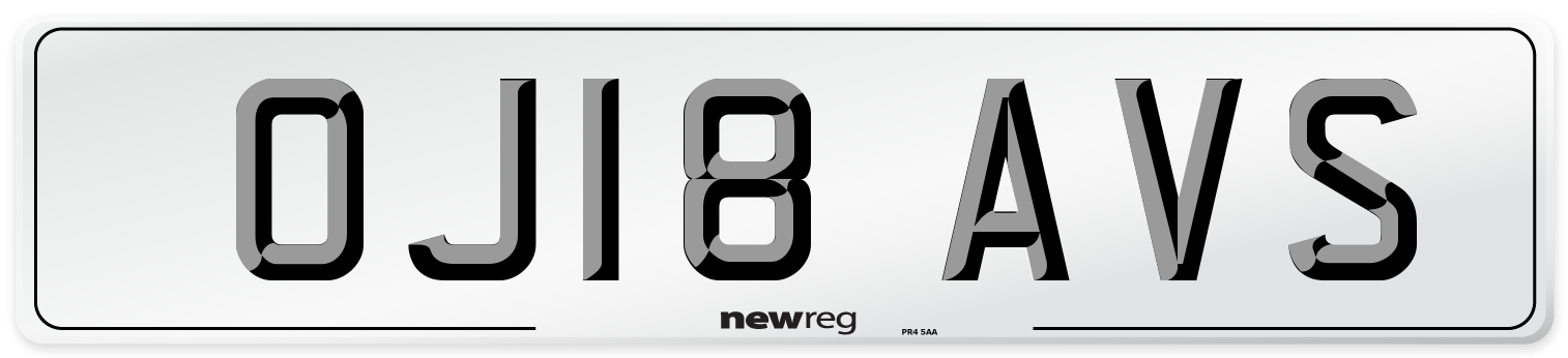OJ18 AVS Number Plate from New Reg